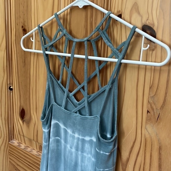 American Eagle Outfitters Soft & Sexy Blue Tie Dye Cage Tank Top - Picture 4 of 8